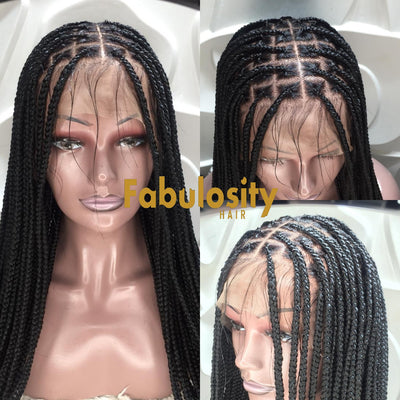 Wholesale Human Hair african full braided wig For Discreteness 