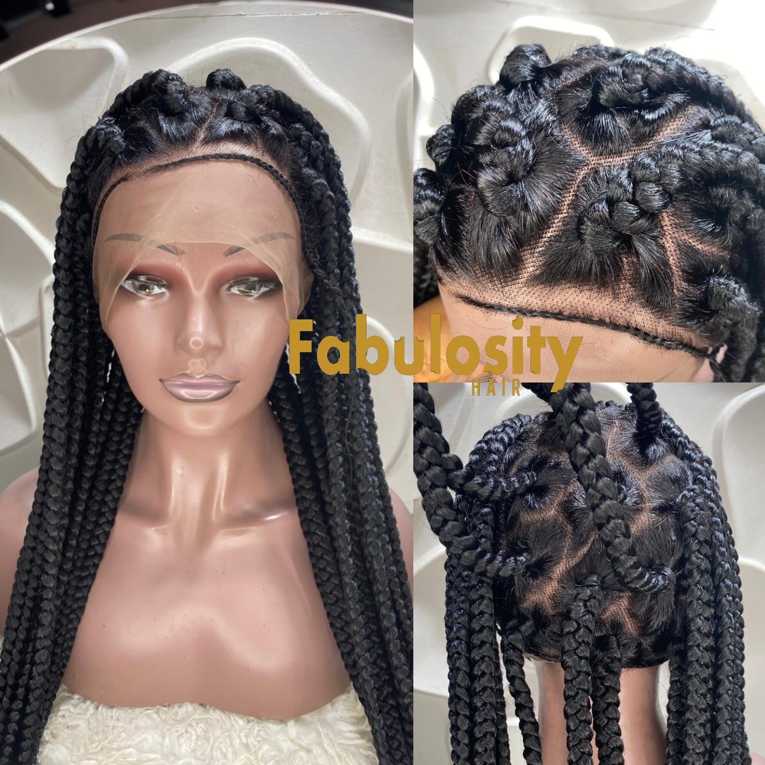 Big box braids jumbo Full lace (1b) (Janice) | Full Lace Jumbo Box ...