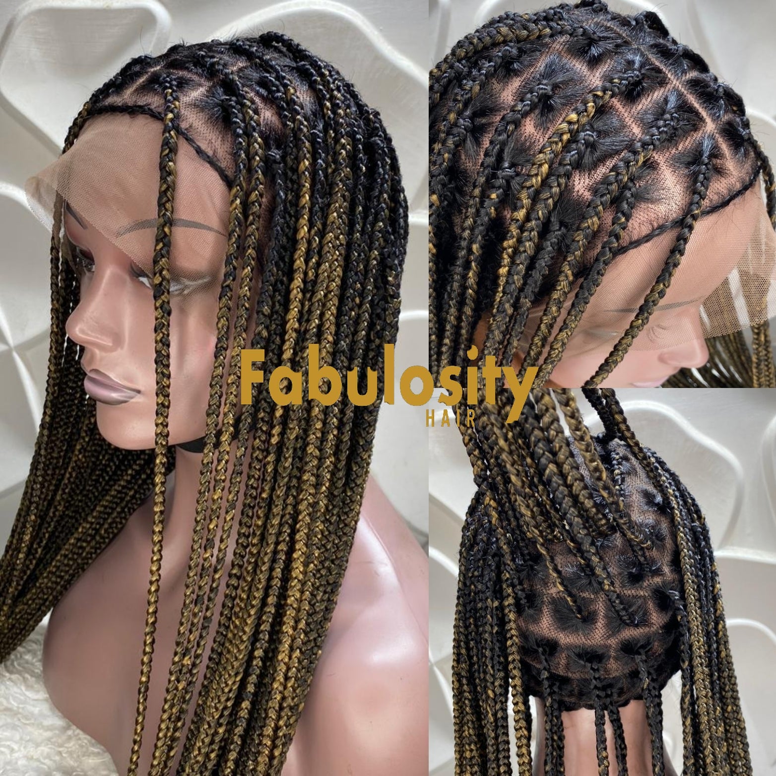 Knotless braided wig full lace wig 1b and 27 (Davina) – Fabulosity Hair