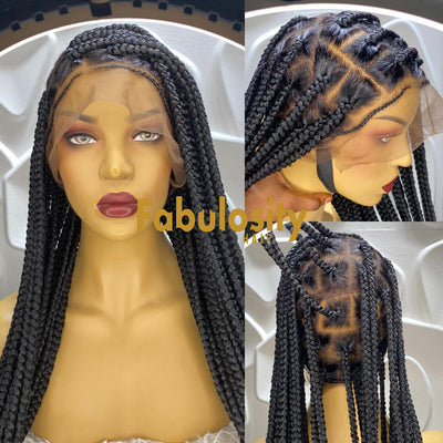 Wholesale Human Hair african full braided wig For Discreteness 